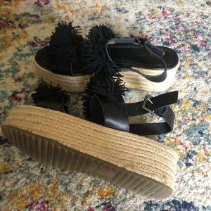 American Eagle black platform sandals